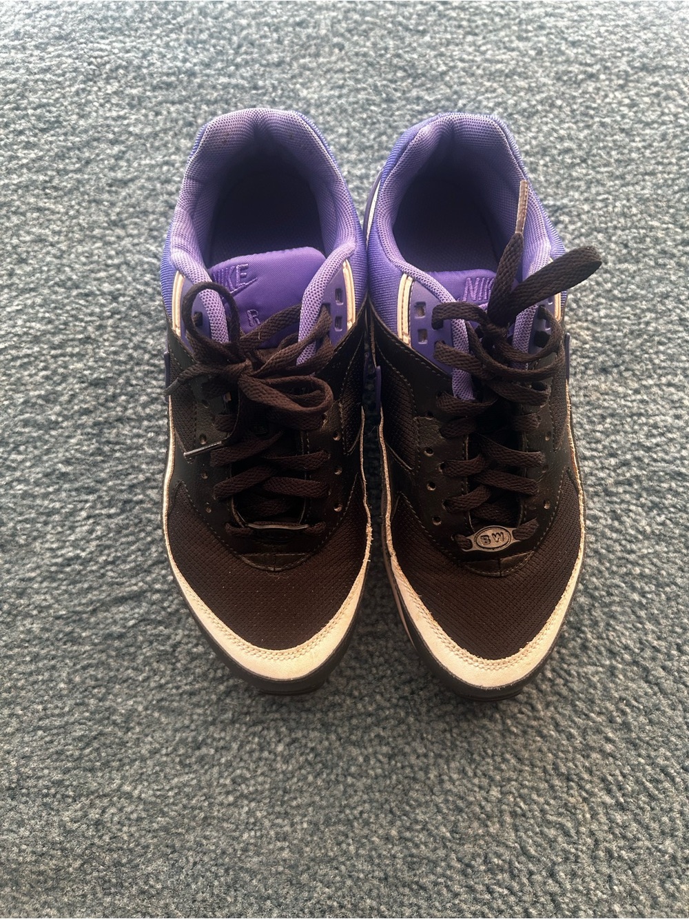 Nike  Black, Purple & White  Low-Top Sneakers